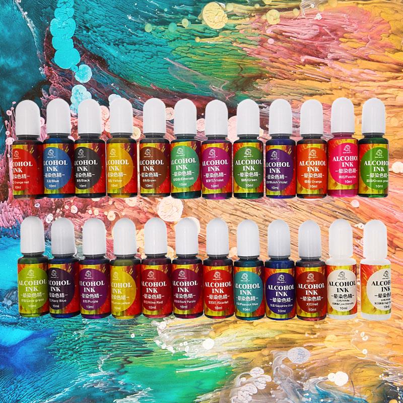 Resin Dye Alcohol - 24 لون 10 مللي الفن الحبر