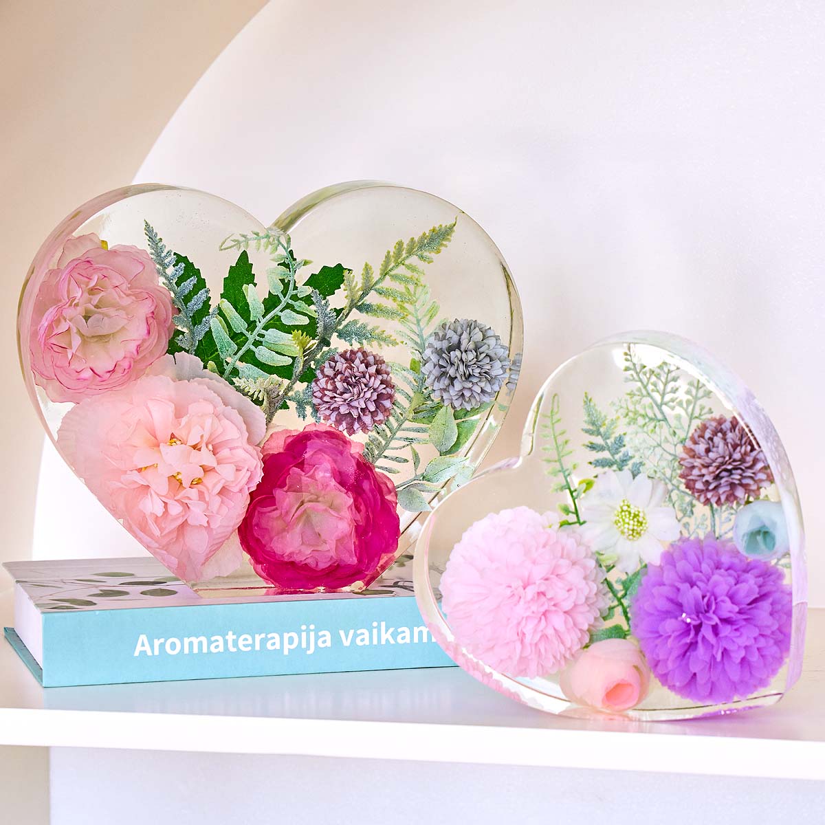 قالب سيليكون كبير على شكل قلب  - مراجعة Flower Preservation Resin وسعره