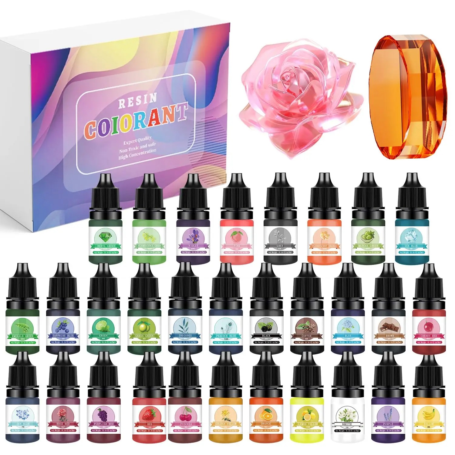 30 ألوان 5 مللي الايبوكسي الرا - مراجعة Resin Jewelry Kit وسعره