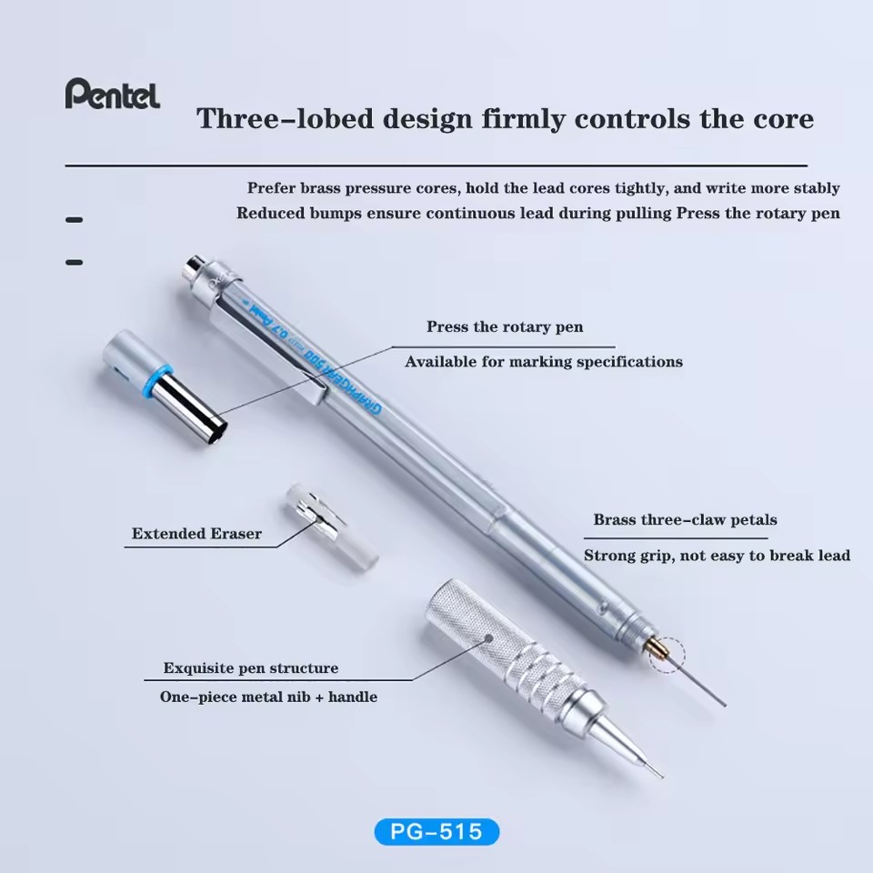 قلم رسم ميكانيكي Pentel GraphG - مراجعة Pentel Pen Graphgear وسعره