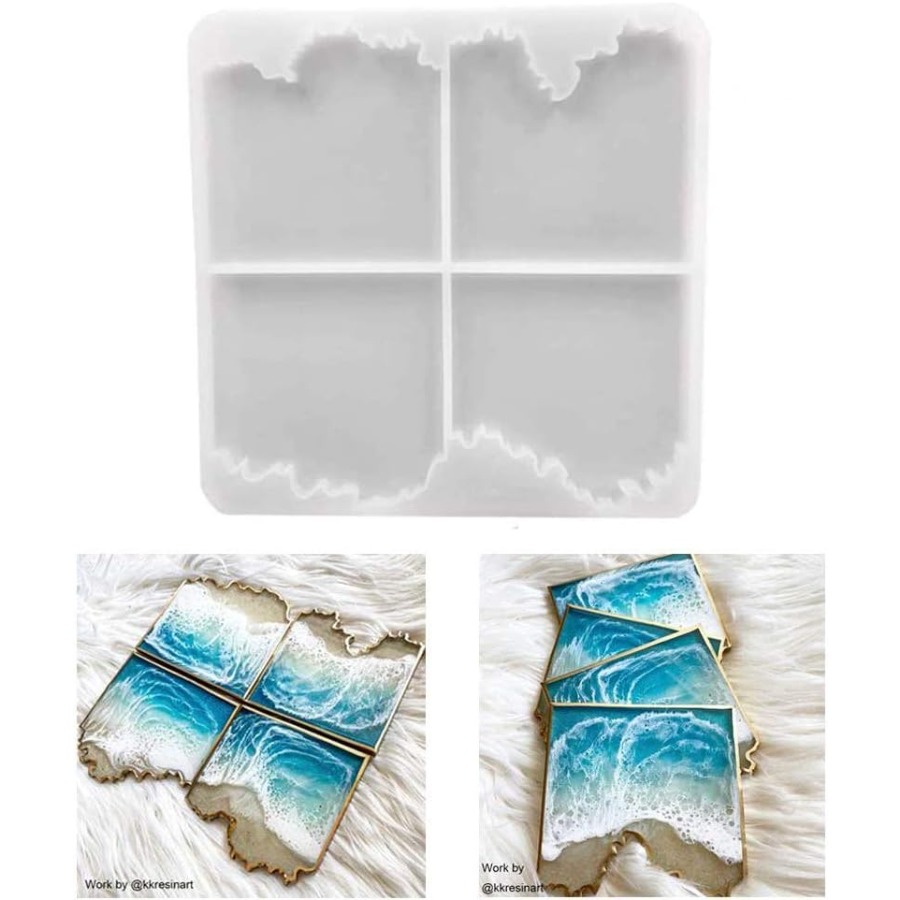 قالب سيليكون لصنع حامل أكواب ب - مراجعة Resin Ocean Wave Mold وسعره
