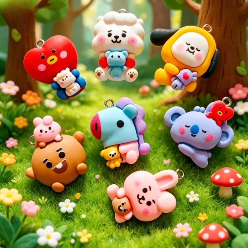 7 قطع من إكسسوارات BT21 الكرتو - مراجعة Resin Crafts وسعره