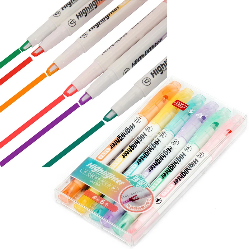 6 ألوان/مجموعة قلم تحديد فريد  - مراجعة Stabilo Marker Boss وسعره